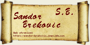 Šandor Breković vizit kartica